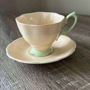 Royal Albert Pastella Cream and Green Coffee & Tea cup and Saucer